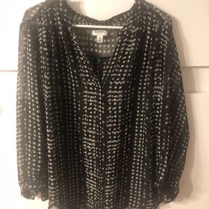 Black with cream sheer top